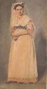 L'Italienne d'Albano en grand costume (mk11), Jean Baptiste Camille  Corot